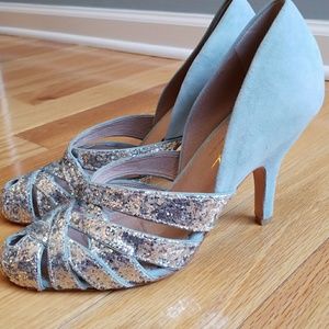 Miss Albright Suede and Glitter Heels